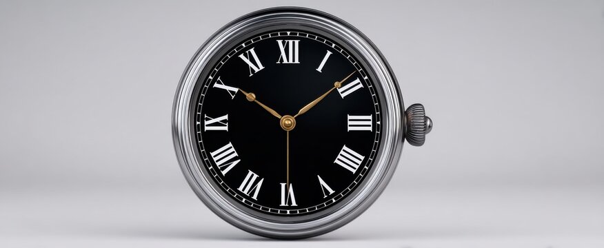 Elegant Isolated Silver Timer featuring a classic Vintage Analog Face Design.