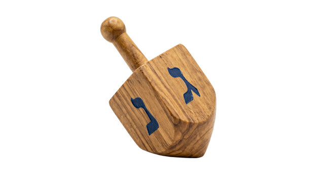 Traditional Wooden Dreidel for Hanukkah