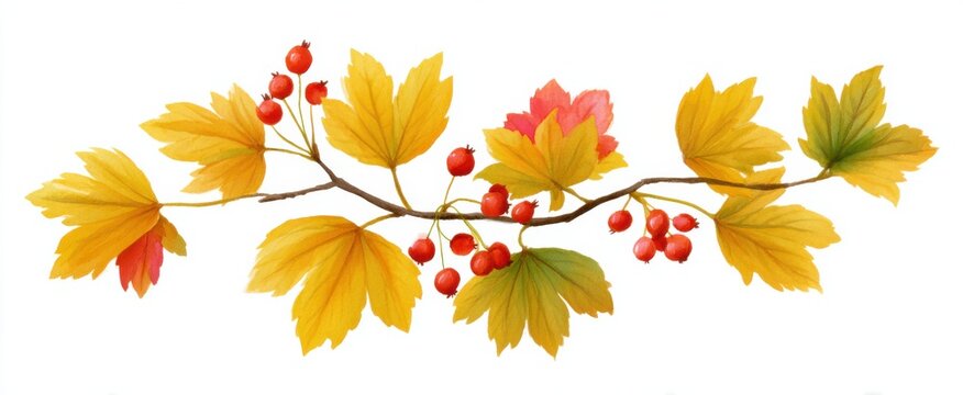 Autumn maple branch bursts with color like a painter's palette perfect for your design use