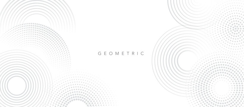 Abstract bright vector background with gray circle decorations. Digital geometric futuristic technology concept. Full vector illustration for banners, publishings and websites