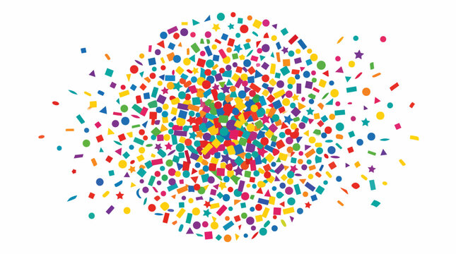 Vibrant explosion of colorful confetti vector illustration for festive celebrations and joyful events, a dynamic abstract graphic design element