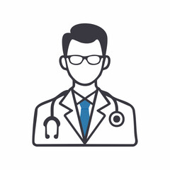 Fototapeta premium Doctor Icon with Stethoscope and Glasses