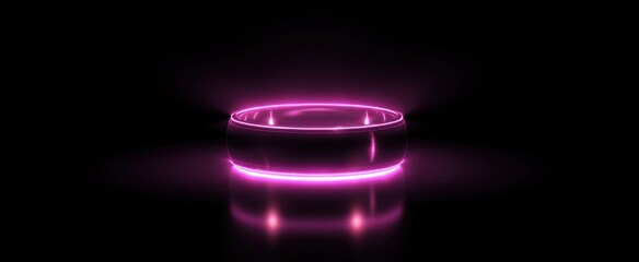 Fototapeta premium A mesmerizing glowing magenta ring evokes wonder and mystery for a sci-fi gateway portal effect.