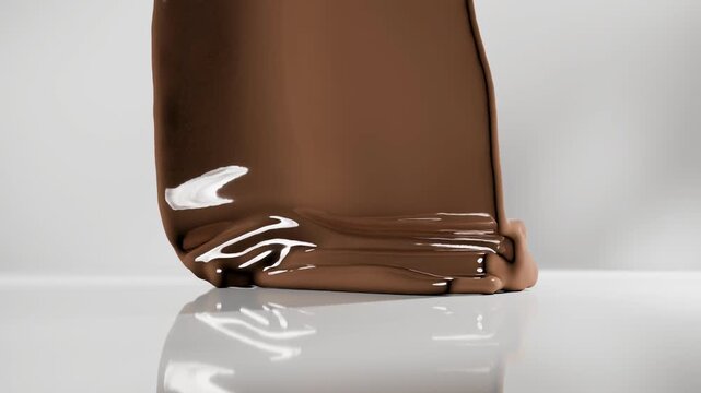 Dynamic Chocolate Swirl and Spiral Flow for Milkshake and Drink Advertising.