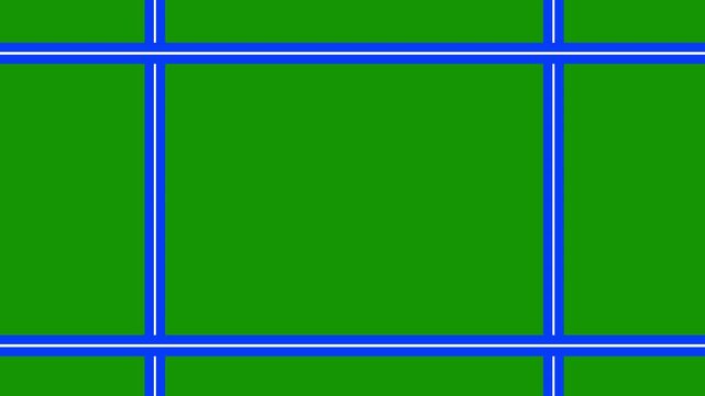  Grid Split Screen Layout Frame | Geometric 2D Motion Graphics Animation on Green Screen Background