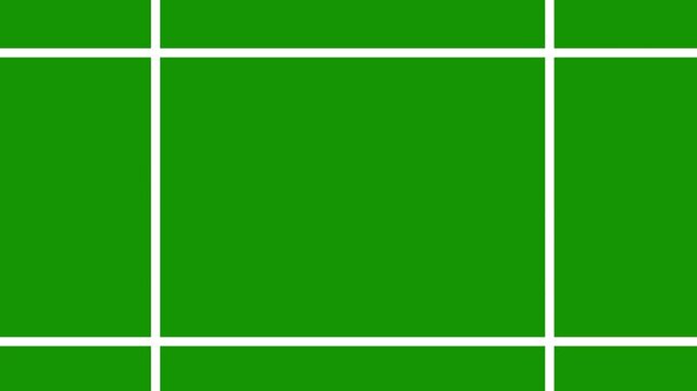  Grid Split Screen Layout Frame | Geometric 2D Motion Graphics Animation on Green Screen Background