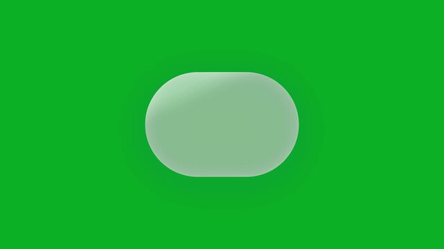 Frosted Glass morphism Capsule Button Shape | Semi Transparent 2D Motion Graphics Animation on Green Screen