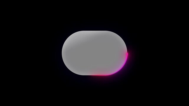 Glowing Neon Laser Outline Loading Bar | Red Orange Capsule Shape 2D Motion Graphics Animation Asset