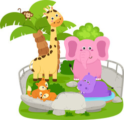 Naklejka premium illustration animal zoo