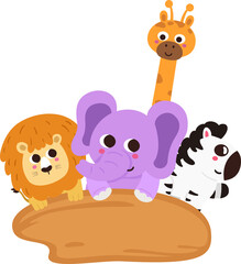 Naklejka premium illustration animal zoo