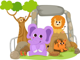 Naklejka premium illustration animal zoo