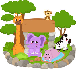 Naklejka premium illustration animal zoo