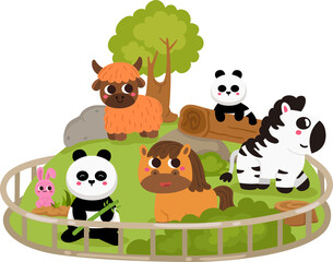 Naklejka premium illustration animal zoo