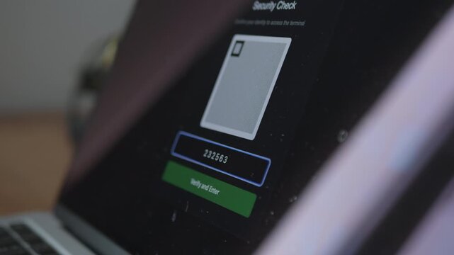 Cyber security concept: entering passcode on a terminal and receiving access granted notification, 2fa.