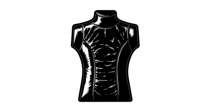 Glossy Sleeveless Turtleneck Leather Vest for Fashion Design