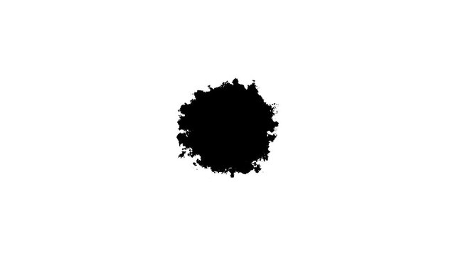Black ink cloud spreading on white background abstract smoke effect dark bloom transition overlay video