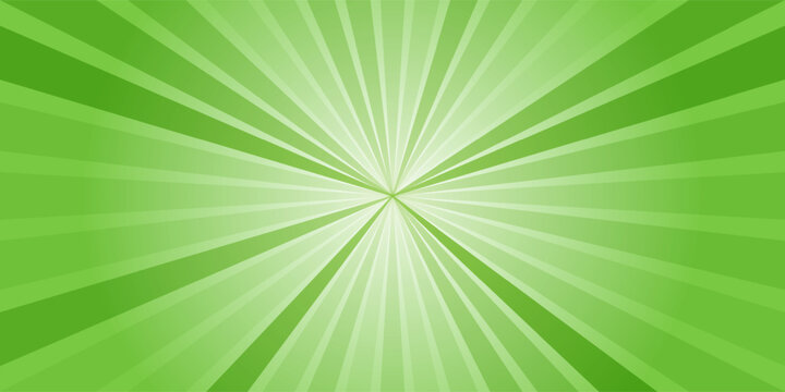 Abstract green starburst backdrop featuring light rays and smooth gradient, suitable for advertising, web backgrounds, and spring themes.
