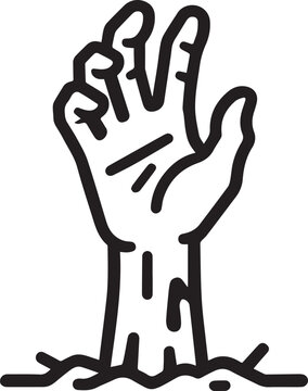 A haunting illustration of a hand emerging from the ground, depicting a sense of dread and suspense.