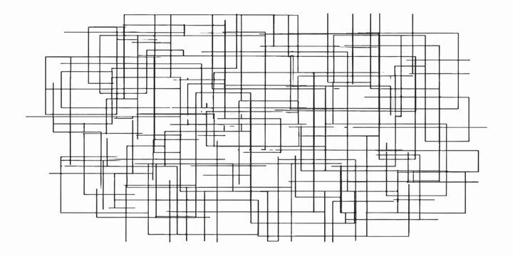 Abstract black and white sketch background featuring technical pencil lines and grunge texture for a seamless architectural blueprint wallpaper design