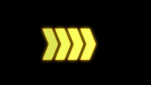 Animated looping swipe Right arrow pointing . Colorful arrow icon concept. 4K Video with alpha chanel