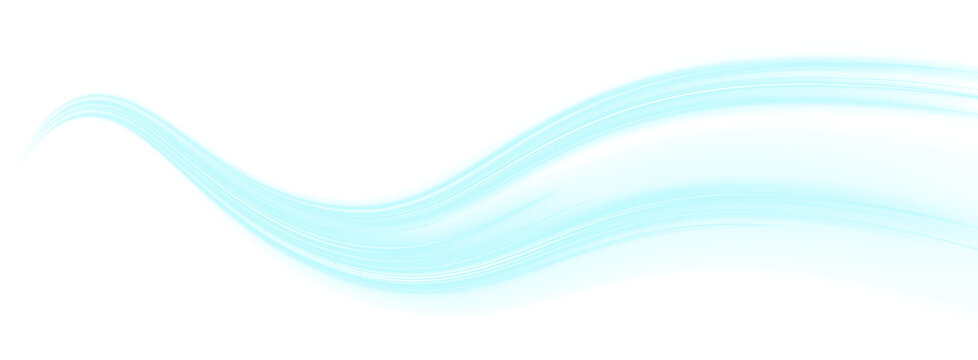 Blue motion streak flows smoothly through space, leaving a bright luminous path. Dynamic energy enhances speed perception and modern style. Perfect for tech graphics png