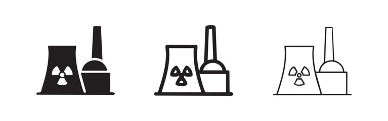 Fototapeta premium Nuclear Power Plant Icons Set