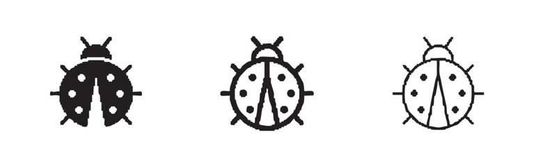 Ladybug Icon: Solid Black, Outline, and Line Art © liubomir118809