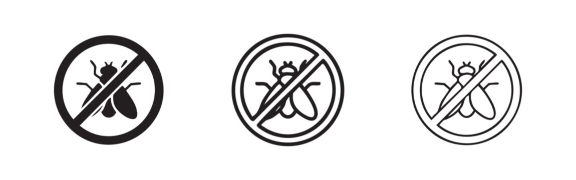 Set of no flies allowed icons