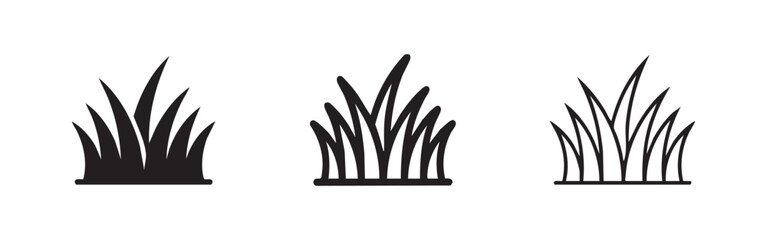 Bunch of grass icon set, nature and green space symbols © liubomir118809
