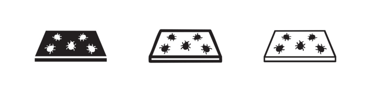 Bed Bugs or Dust Mites Icon Set for Pest Control Services