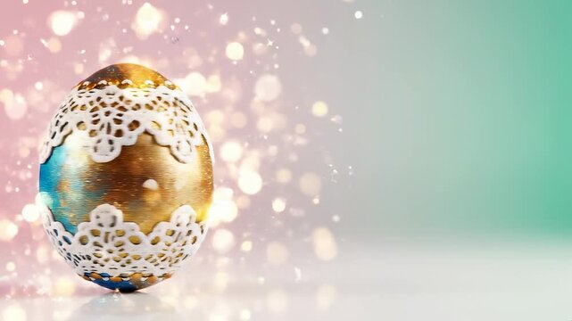 Colorful easter eggs stand out on clean white surface with soft pastel background. Decorative patterns enhance visual appeal. Concept of holidays, celebrations, arts and crafts