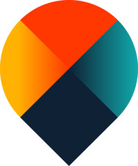 Fototapeta premium Vibrant geometric abstract icon with four distinct colorful sections creating a modern, stylized design element suitable for branding and digital interfaces
