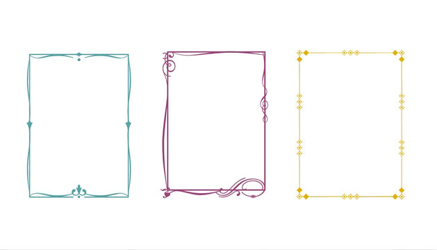 Decorative Frame Set: A collection of elegant and ornate frames, each with a unique design and intricate details, perfect for adding a touch of sophistication to your creative projects.
