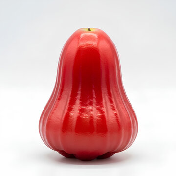 Vibrant Red Rose Apple Fruit Isolated on a Clean White Background 1.