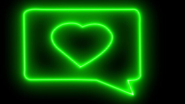 love icon animation. Social media user interface quick increase. Glowing neon thumb up like love react icon video on black background. 4K video