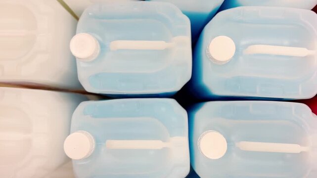 Choosing washing powder ,detergent,liquids at the Groceries.