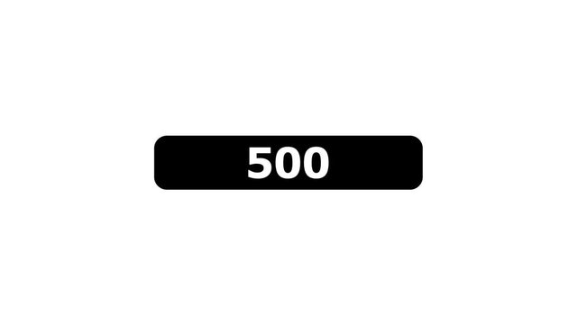 500 countdown timer with white digital timer suitable for minimalist themed content related to numbers.
