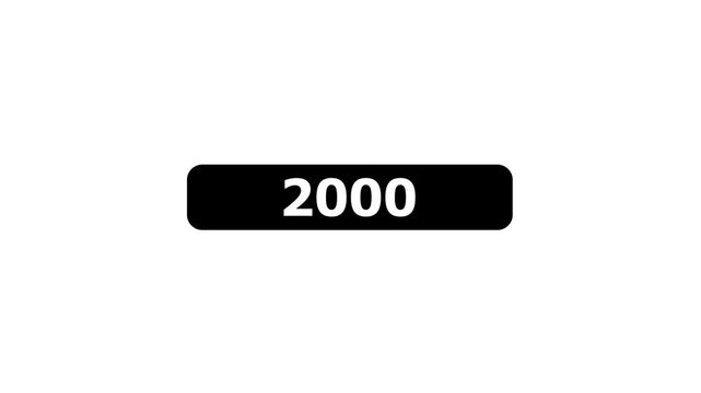 2000 countdown timer with white digital timer suitable for minimalist themed content related to numbers.