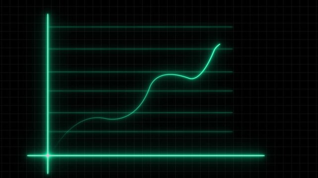 Neon finance progress bar plotted line showing companies growth.