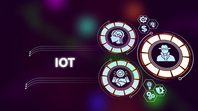 Iot internet of technology concept with digital network