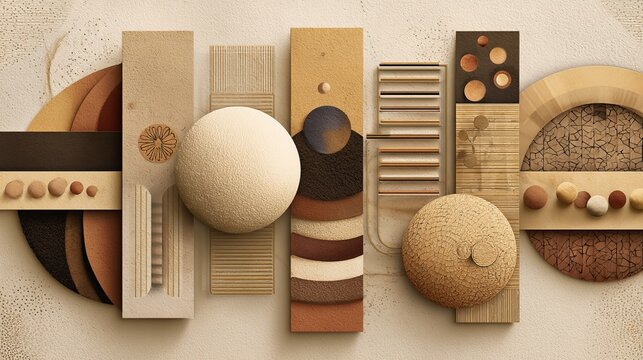 minimalist composition symbolizing balance between genes and nutrition, soft geometric forms, DNA-inspired patterns, warm neutrals, luxury wellness wall art