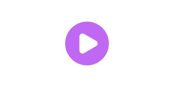 Flat Play Button Icon &ndash; Modern UI Video Media Start Button Interface Element