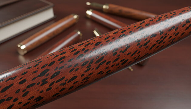 Polished Snakewood exotic timber texture with black snakeskin pattern