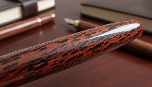Polished Snakewood exotic timber texture with black snakeskin pattern