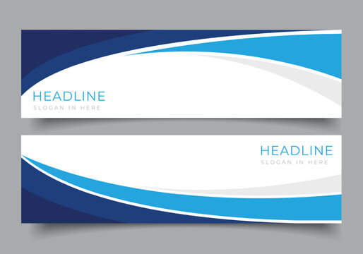 Set of wavy gradient business web banner for presentation or business template horizontal background