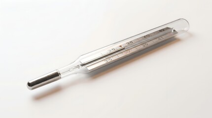 Fototapeta premium Close-up of mercury thermometer on white background