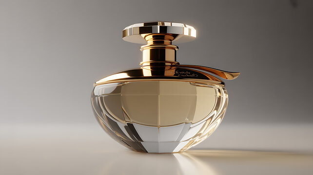 Elegant Gold Perfume Bottle with Faceted Glass luxury