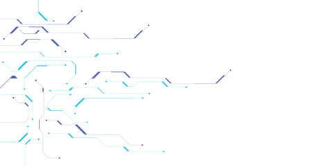 Fototapeta premium Abstract blue and indigo technology lines create a futuristic circuit board pattern on white