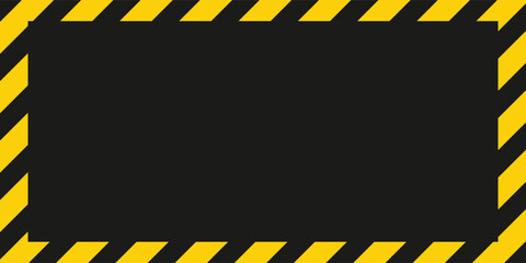 Warning yellow black diagonal stripes line. Safety stripe warning caution hazard danger road vector sign symbol. © andik