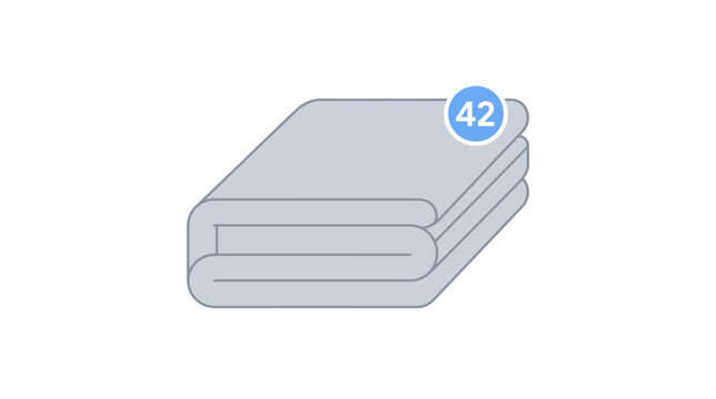 Stack of Folded Towels with Notification Count